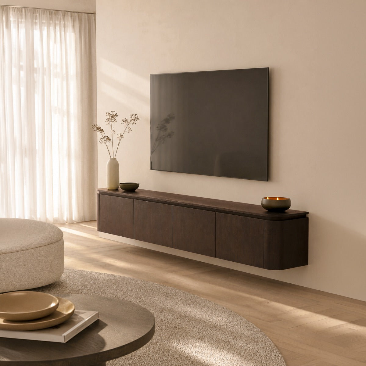 TV-meubel Rivano basalt 220 cm - Zwevend