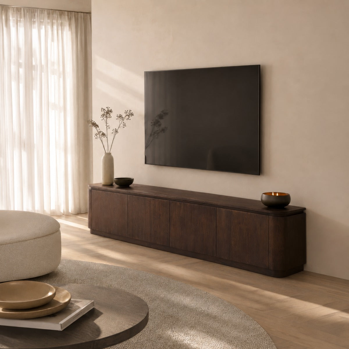 TV-meubel Rivano basalt 220 cm - Zwevend