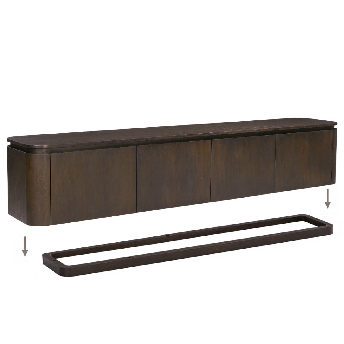 TV-meubel Rivano basalt 220 cm - Zwevend