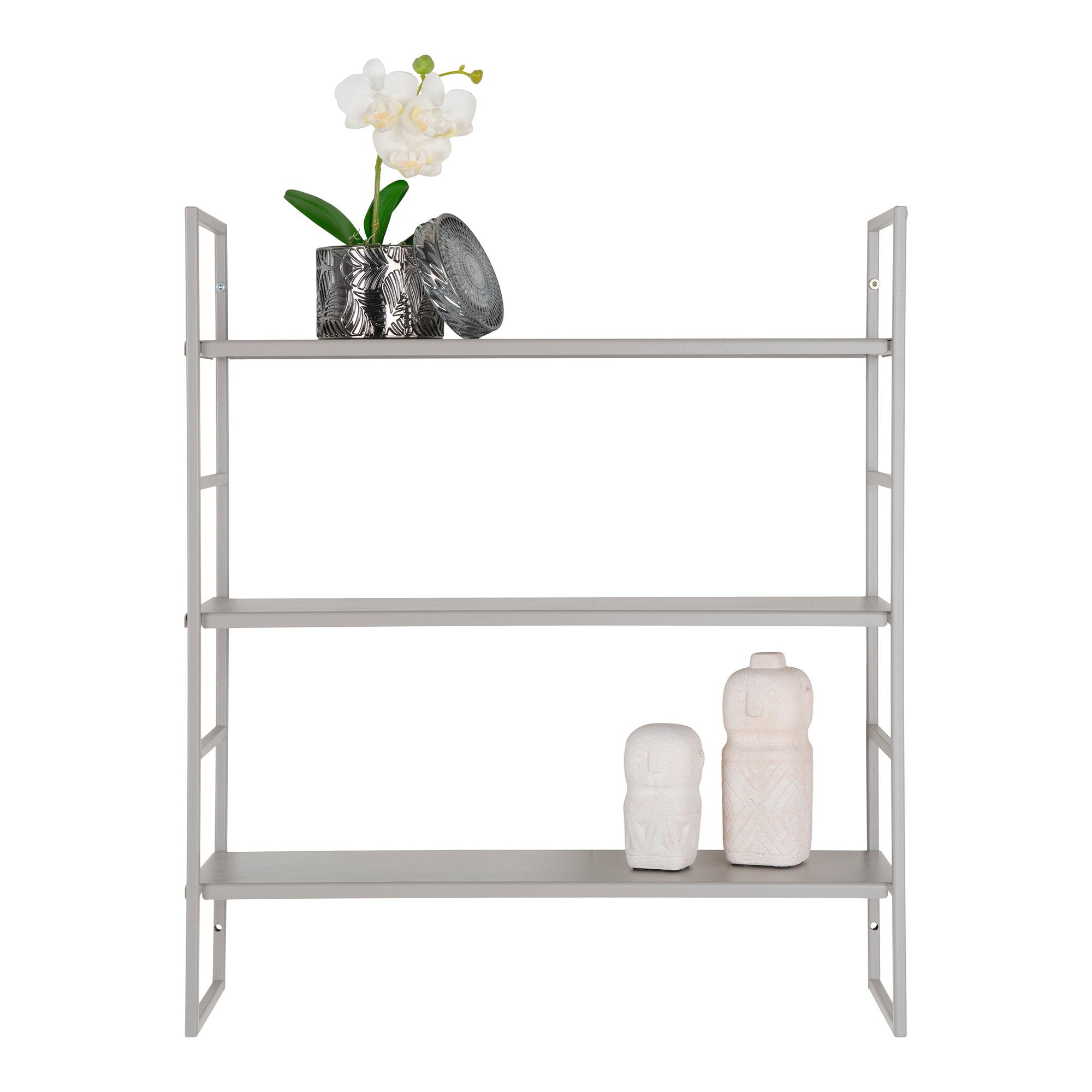 Beja Shelves - Planken, staal, grijs, 3 planken 48x17x55 cm