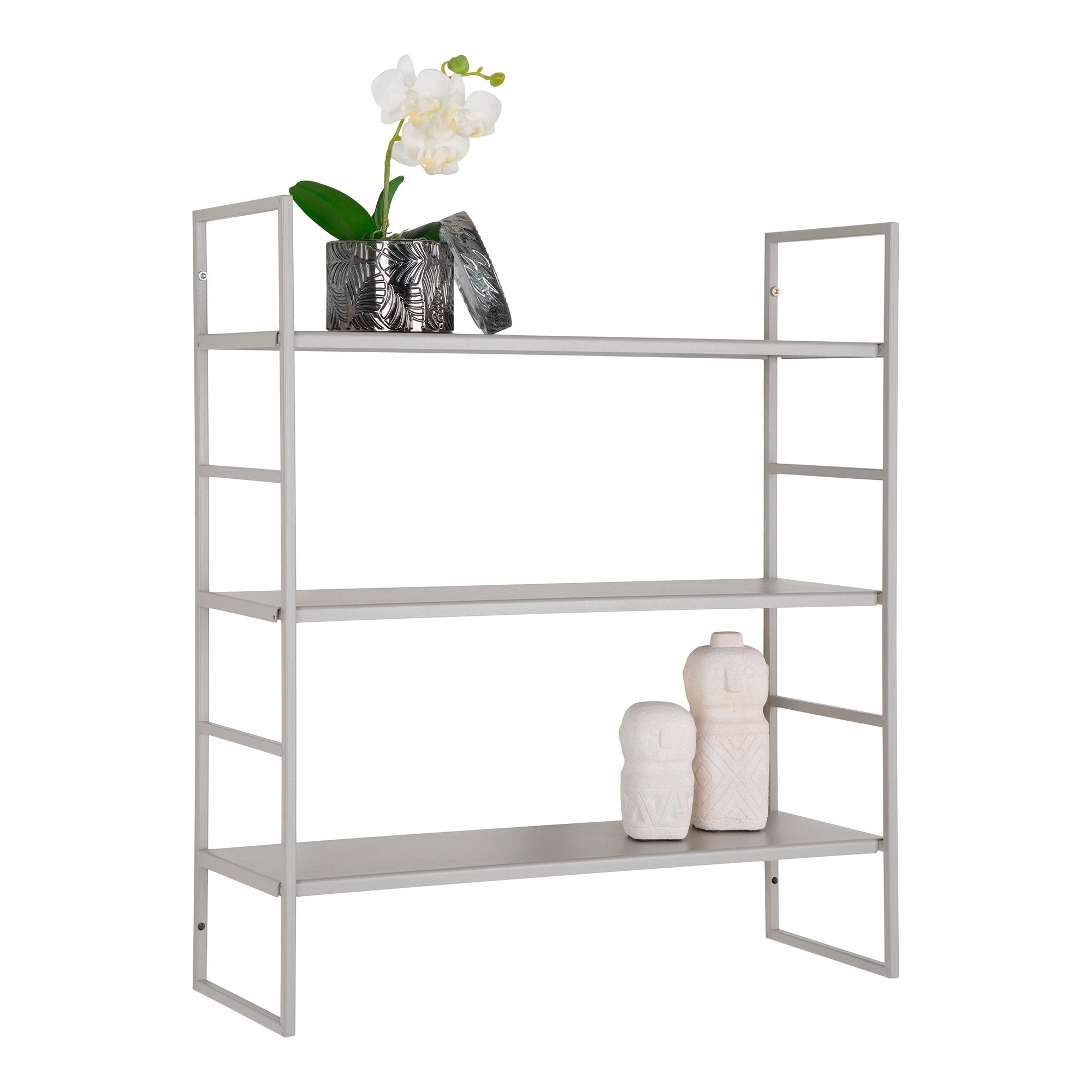 Beja Shelves - Planken, staal, grijs, 3 planken 48x17x55 cm
