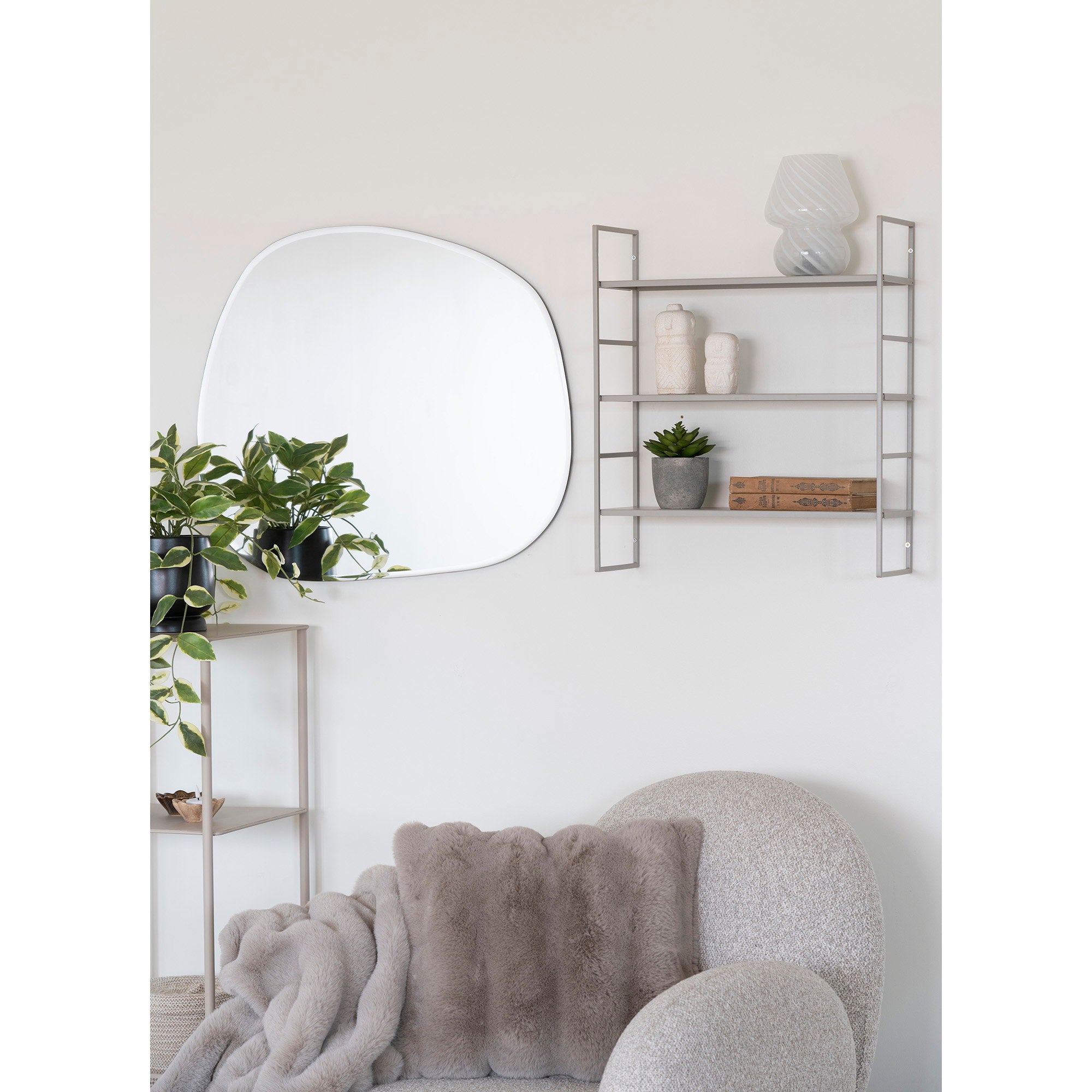 Beja Shelves - Planken, staal, grijs, 3 planken 48x17x55 cm