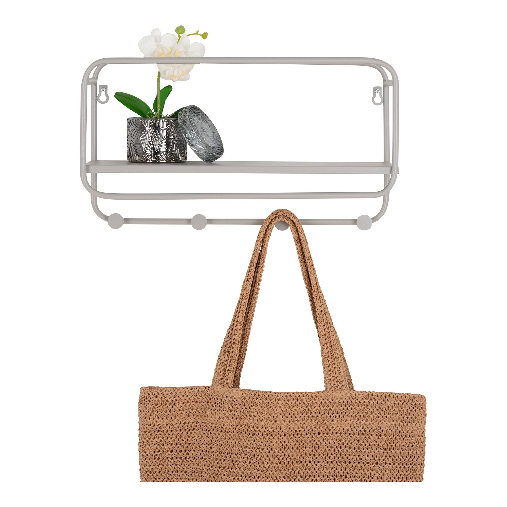 Feira Hoedenplank - Hoedenplank, staal, grijs 45x15x25 cm