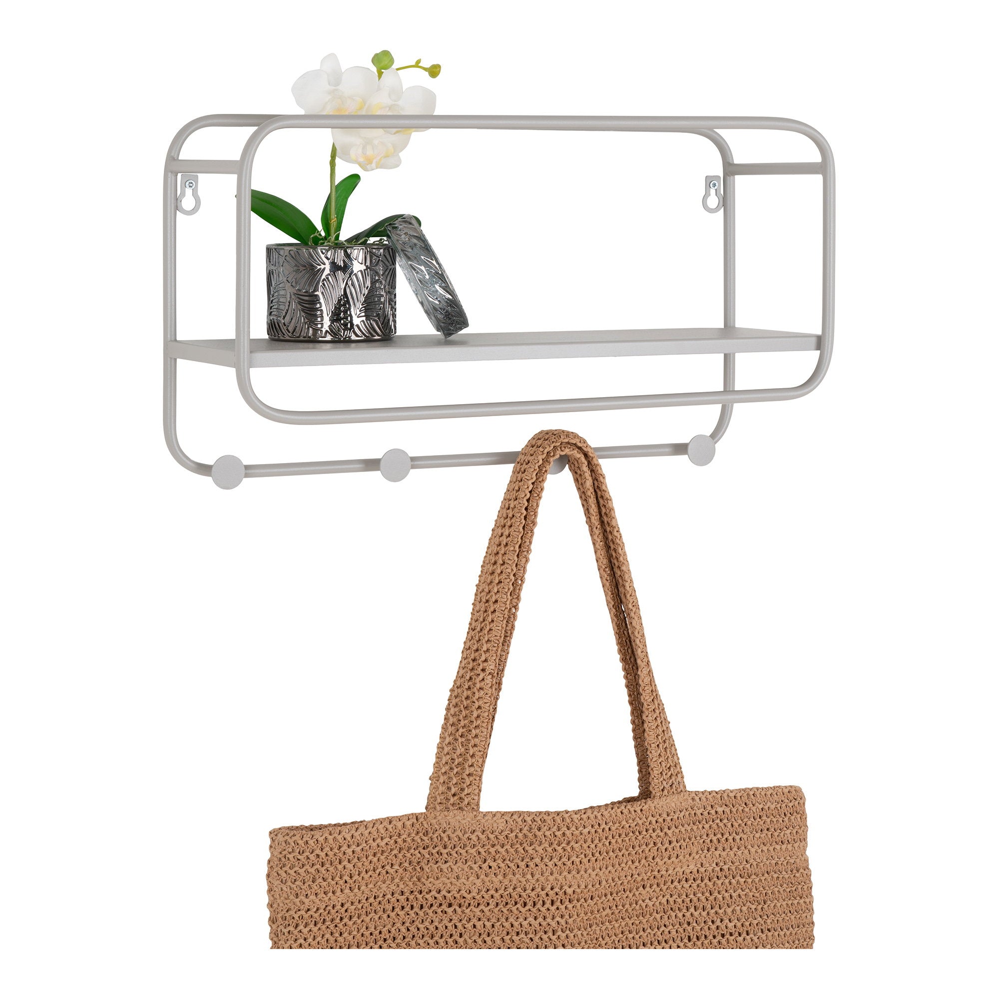 Feira Hoedenplank - Hoedenplank, staal, grijs 45x15x25 cm