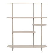 Rieti Opbergrek - Opbergrek, 5 planken, asymmetrisch, metaal, zandkleurig 31x118x139 cm