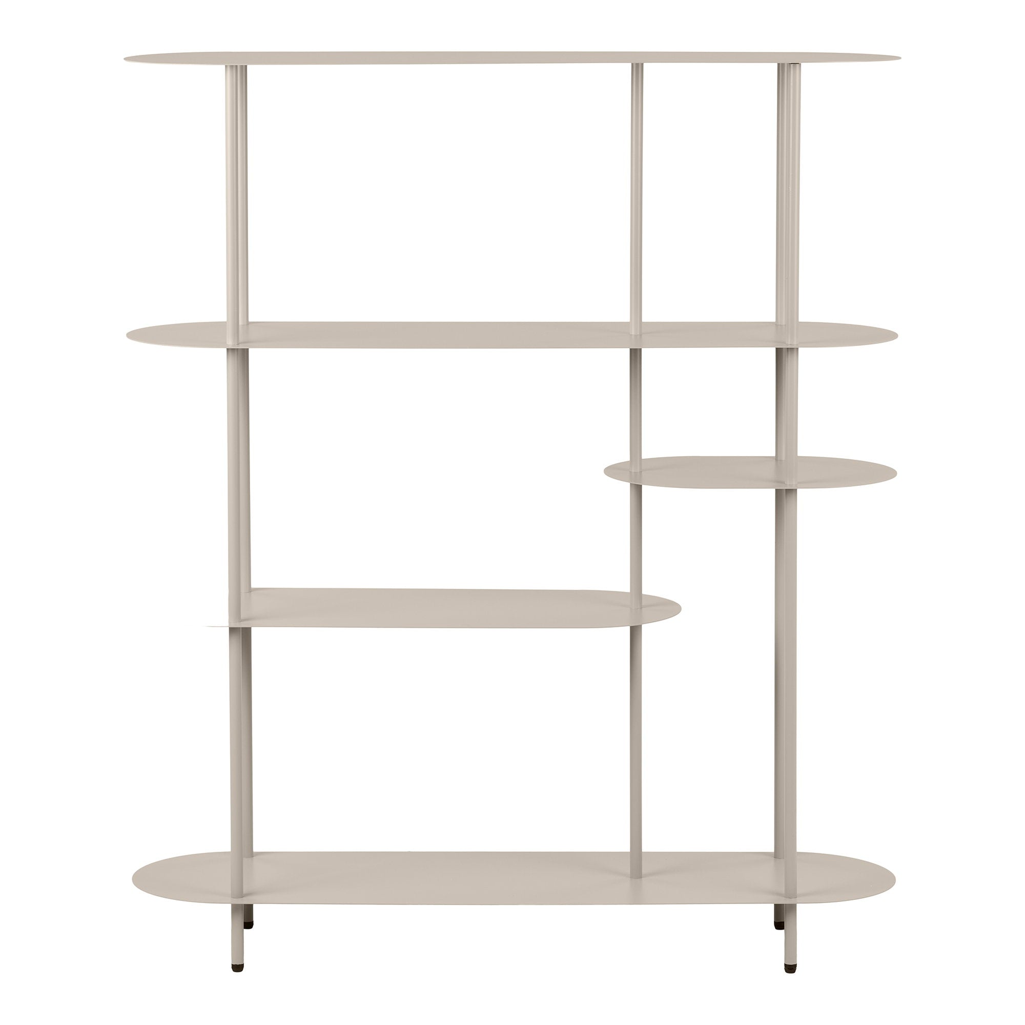 Rieti Opbergrek - Opbergrek, 5 planken, asymmetrisch, metaal, zandkleurig 31x118x139 cm