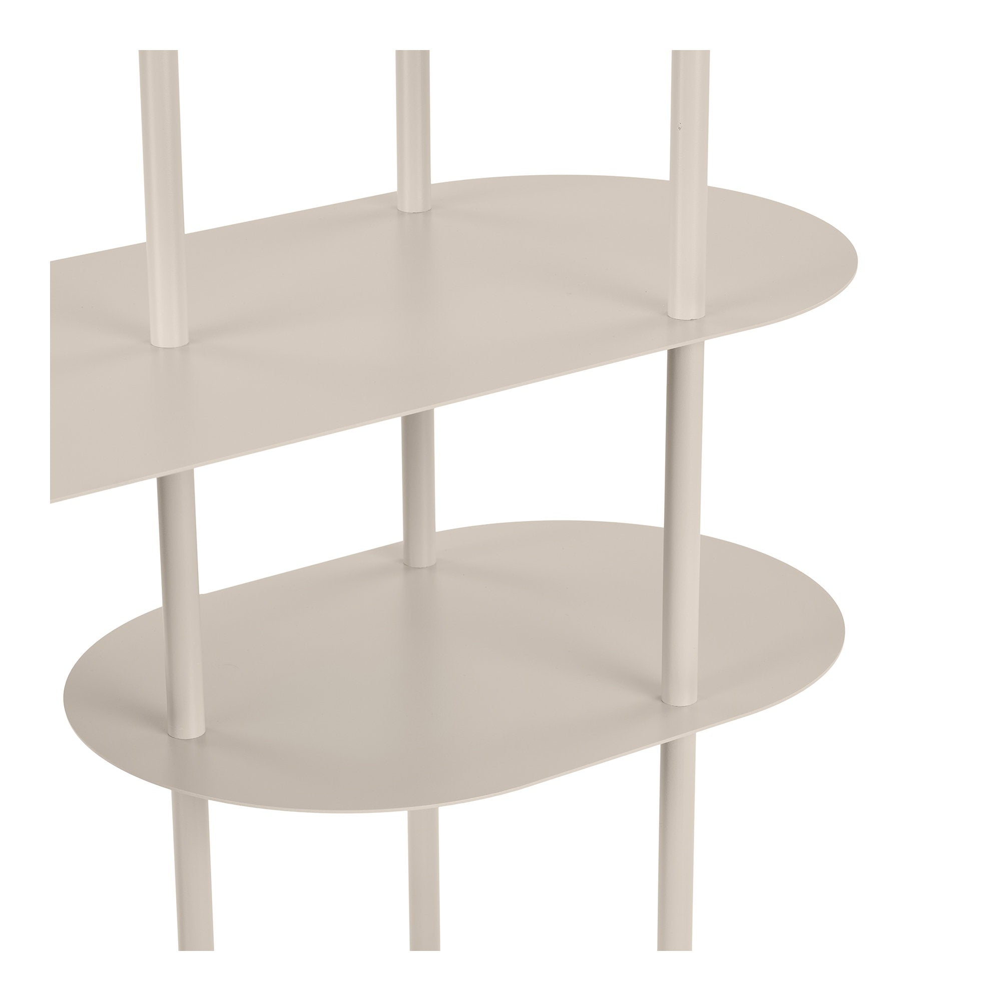 Rieti Opbergrek - Opbergrek, 5 planken, asymmetrisch, metaal, zandkleurig 31x118x139 cm