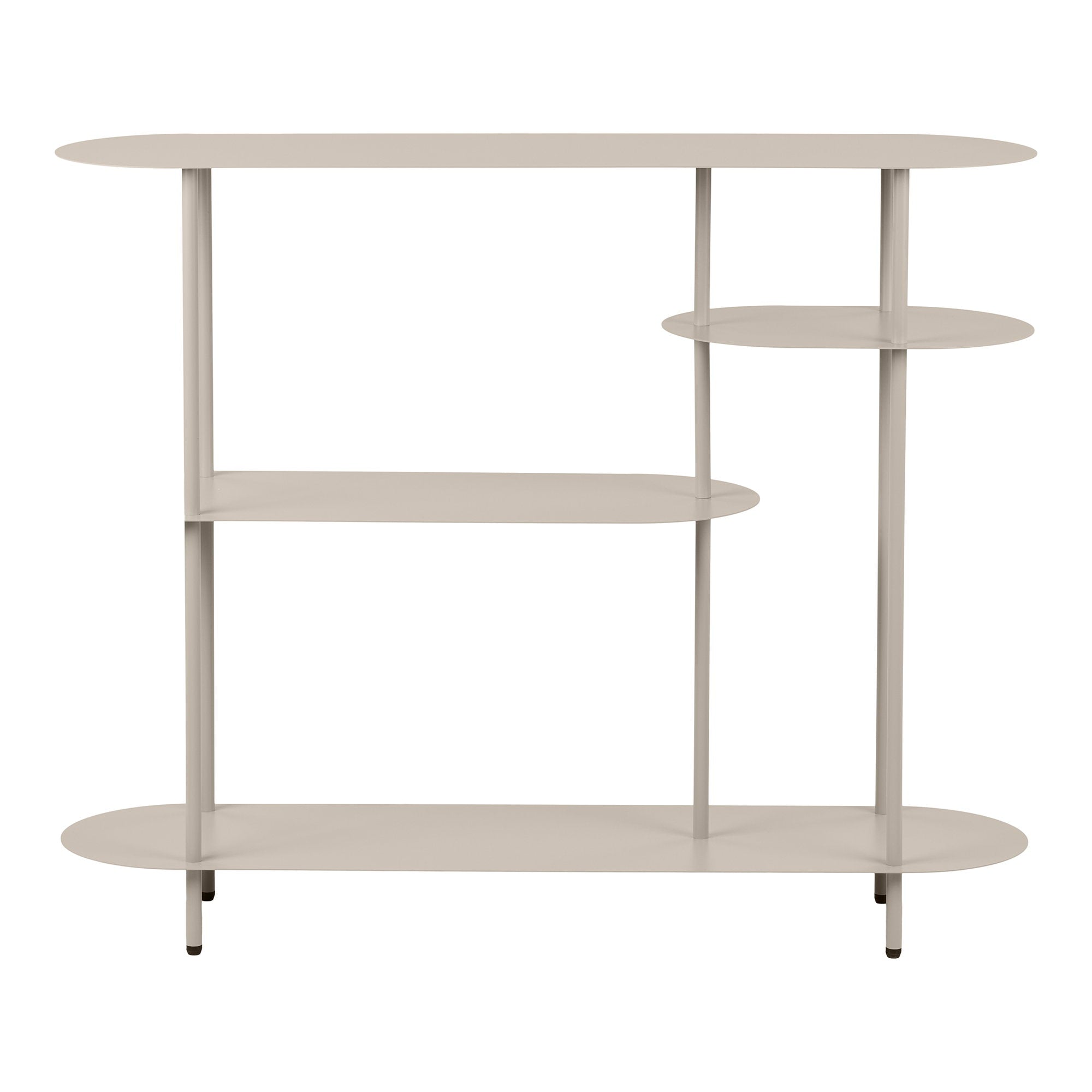 Rieti Opbergrek - opbergrek, 4 schappen, metaal, zandkleurig 31x118x97 cm