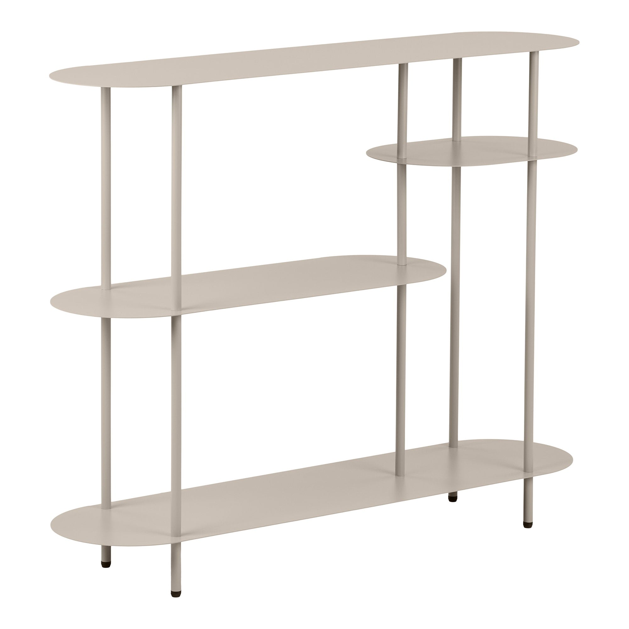 Rieti Opbergrek - opbergrek, 4 schappen, metaal, zandkleurig 31x118x97 cm