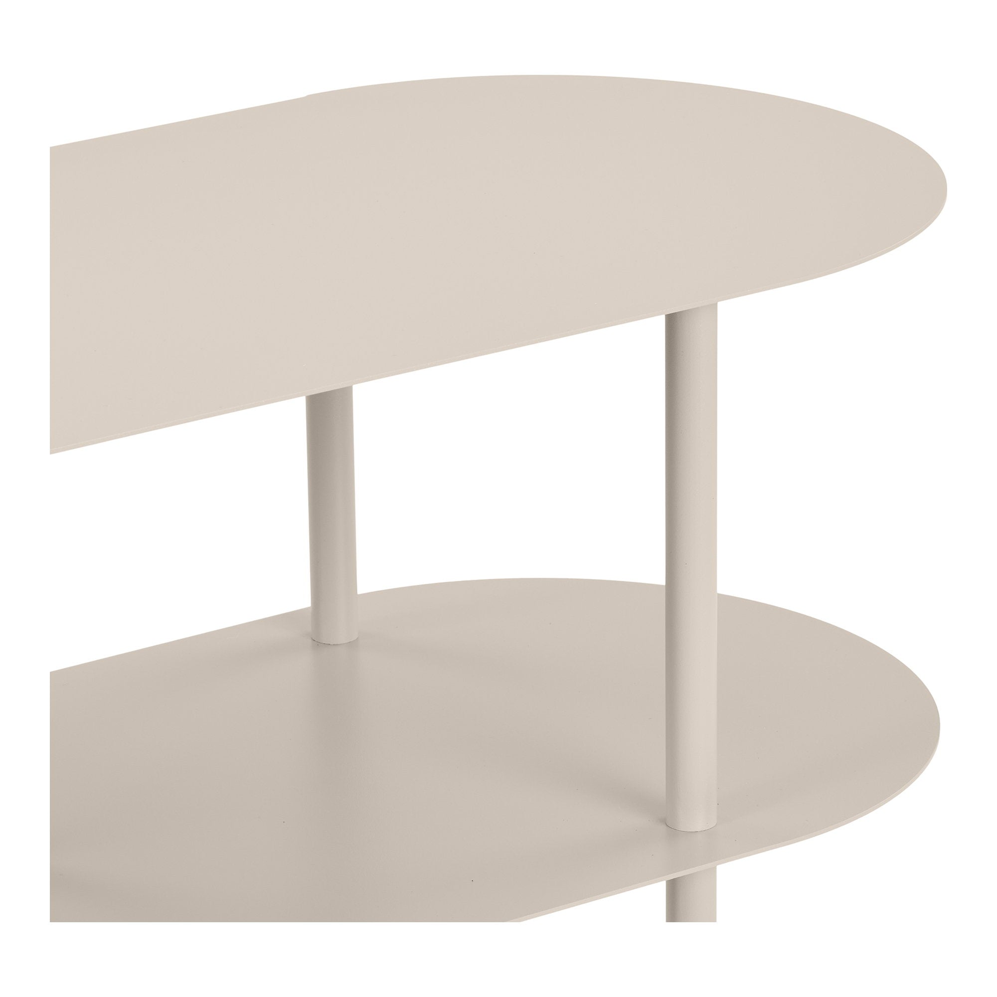 Rieti Opbergrek - opbergrek, 4 schappen, metaal, zandkleurig 31x118x97 cm