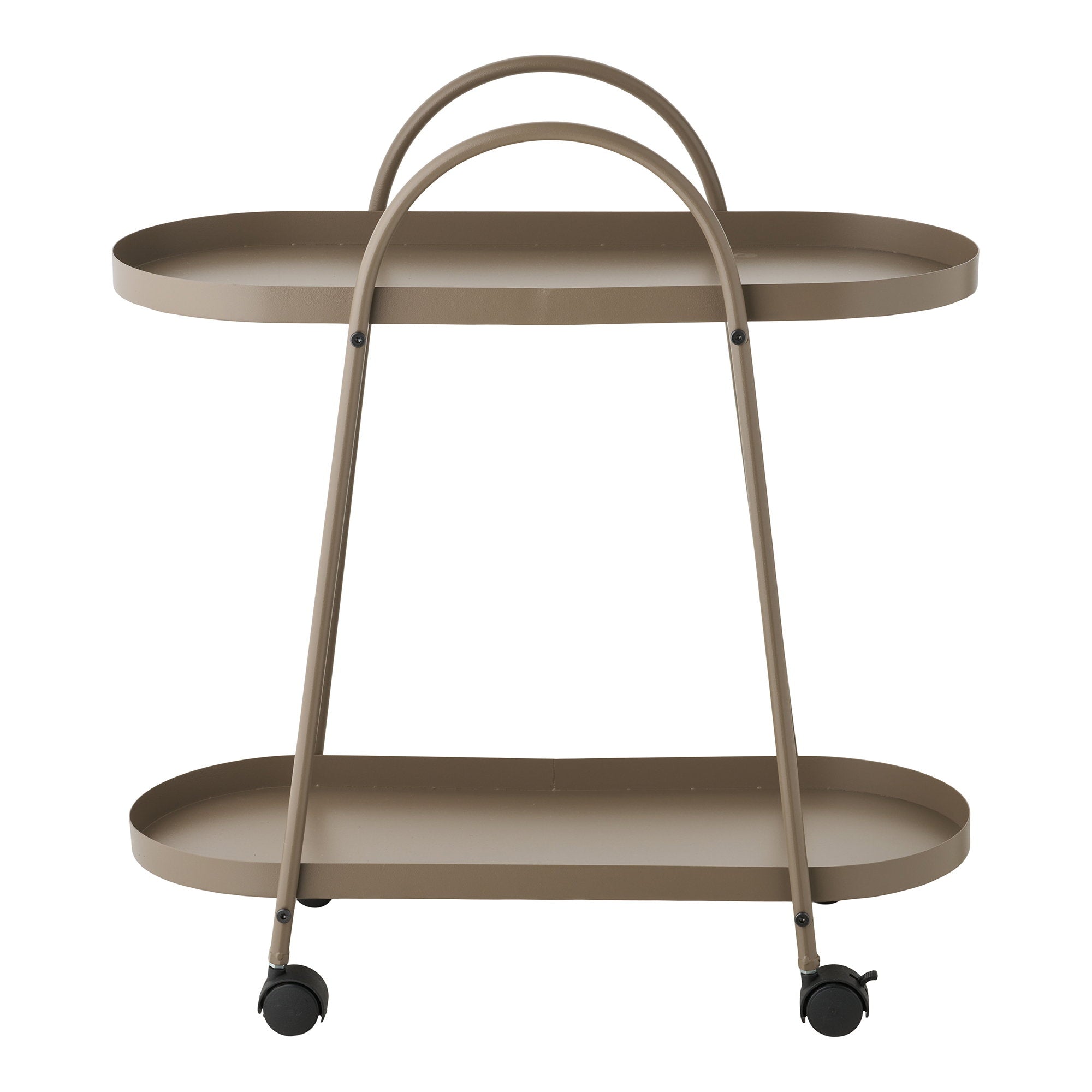 Empoli Bar Trolley - bartrolley, 2 schappen, staal, bruin 27,5x60x64 cm