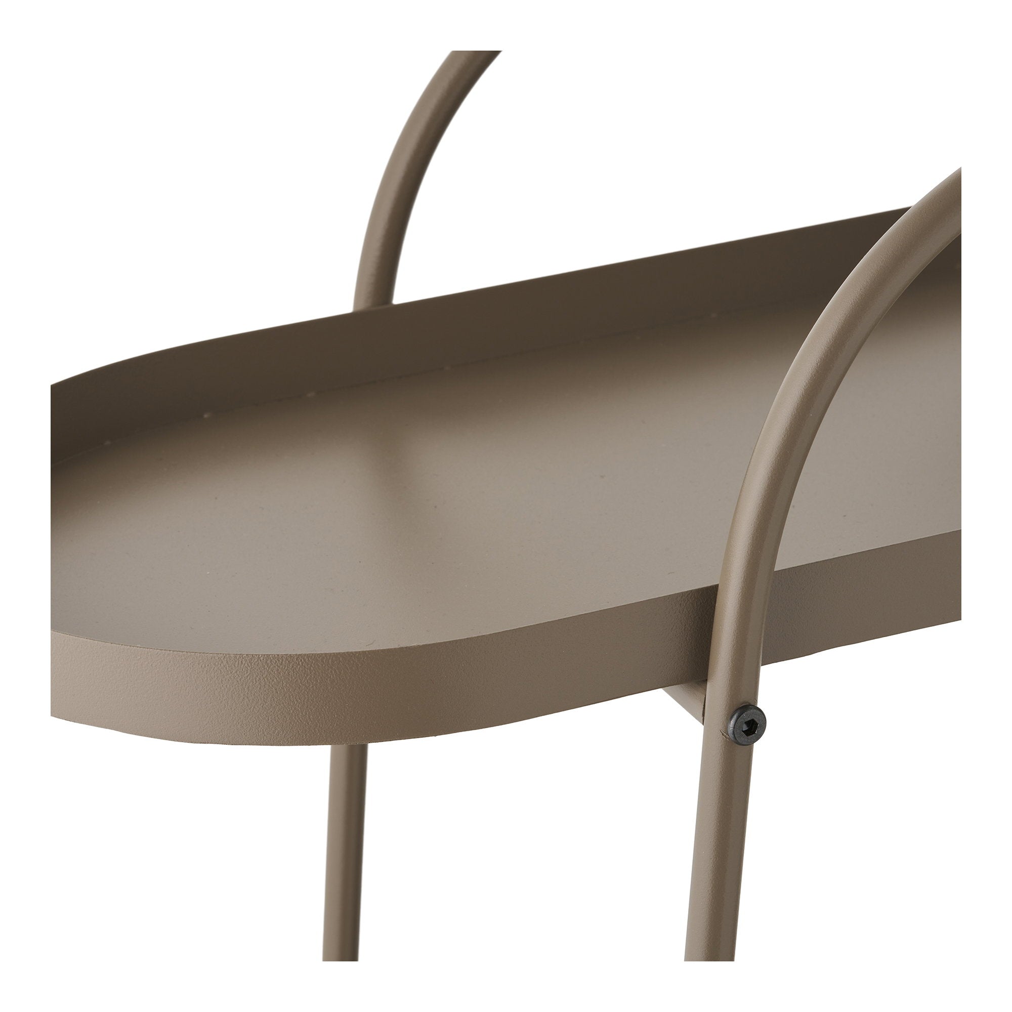 Empoli Bar Trolley - bartrolley, 2 schappen, staal, bruin 27,5x60x64 cm
