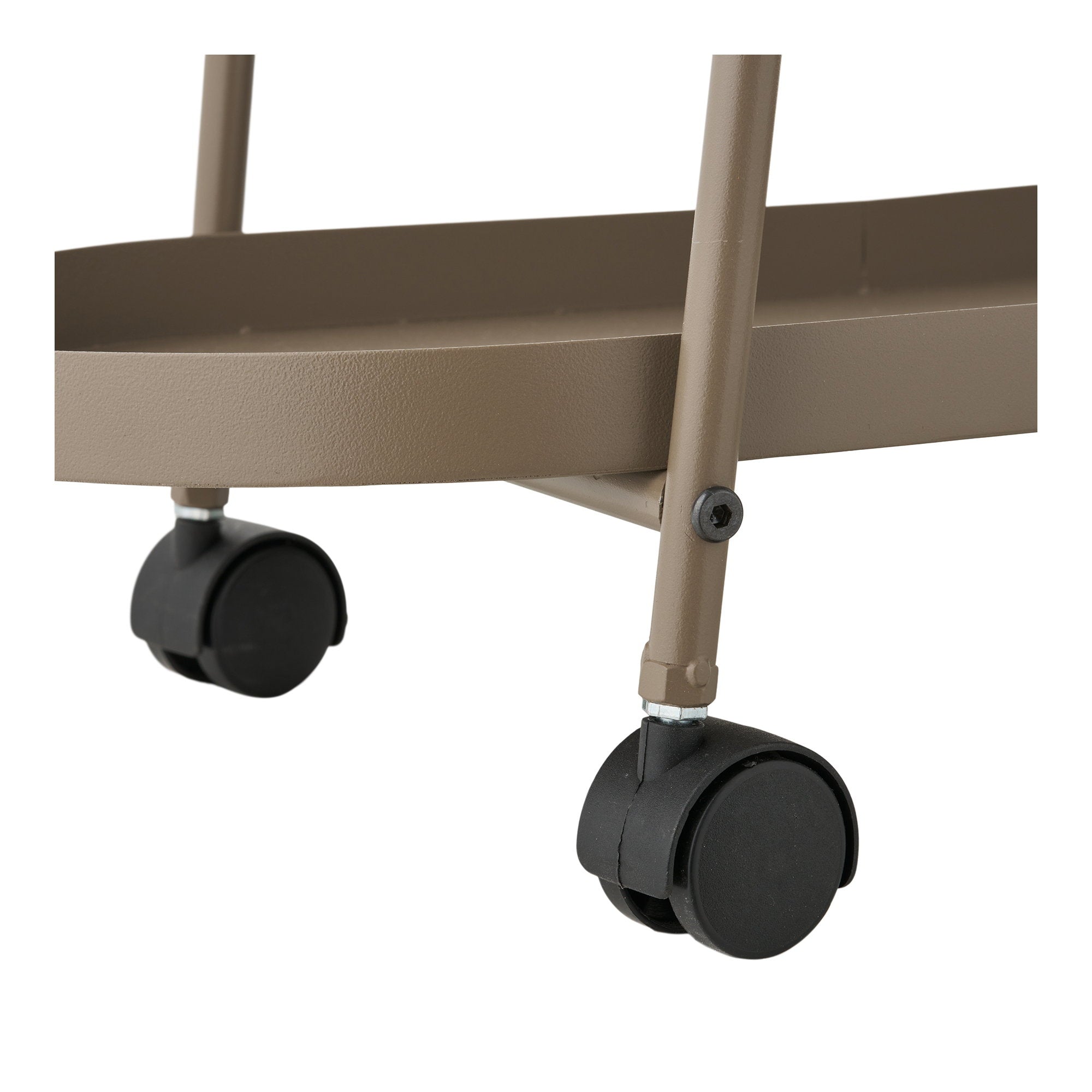 Empoli Bar Trolley - bartrolley, 2 schappen, staal, bruin 27,5x60x64 cm