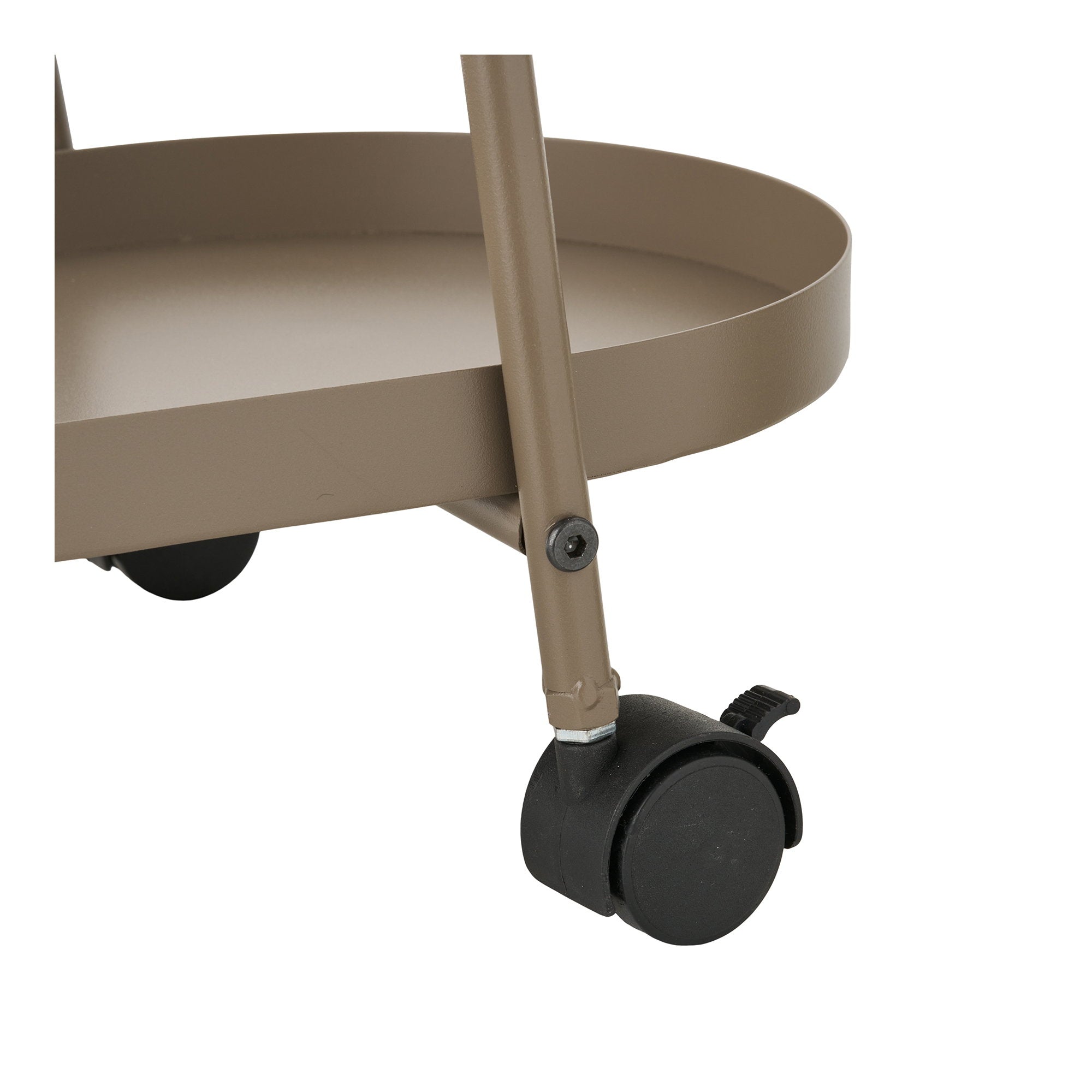 Empoli Bar Trolley - bartrolley, 2 schappen, staal, bruin 27,5x60x64 cm