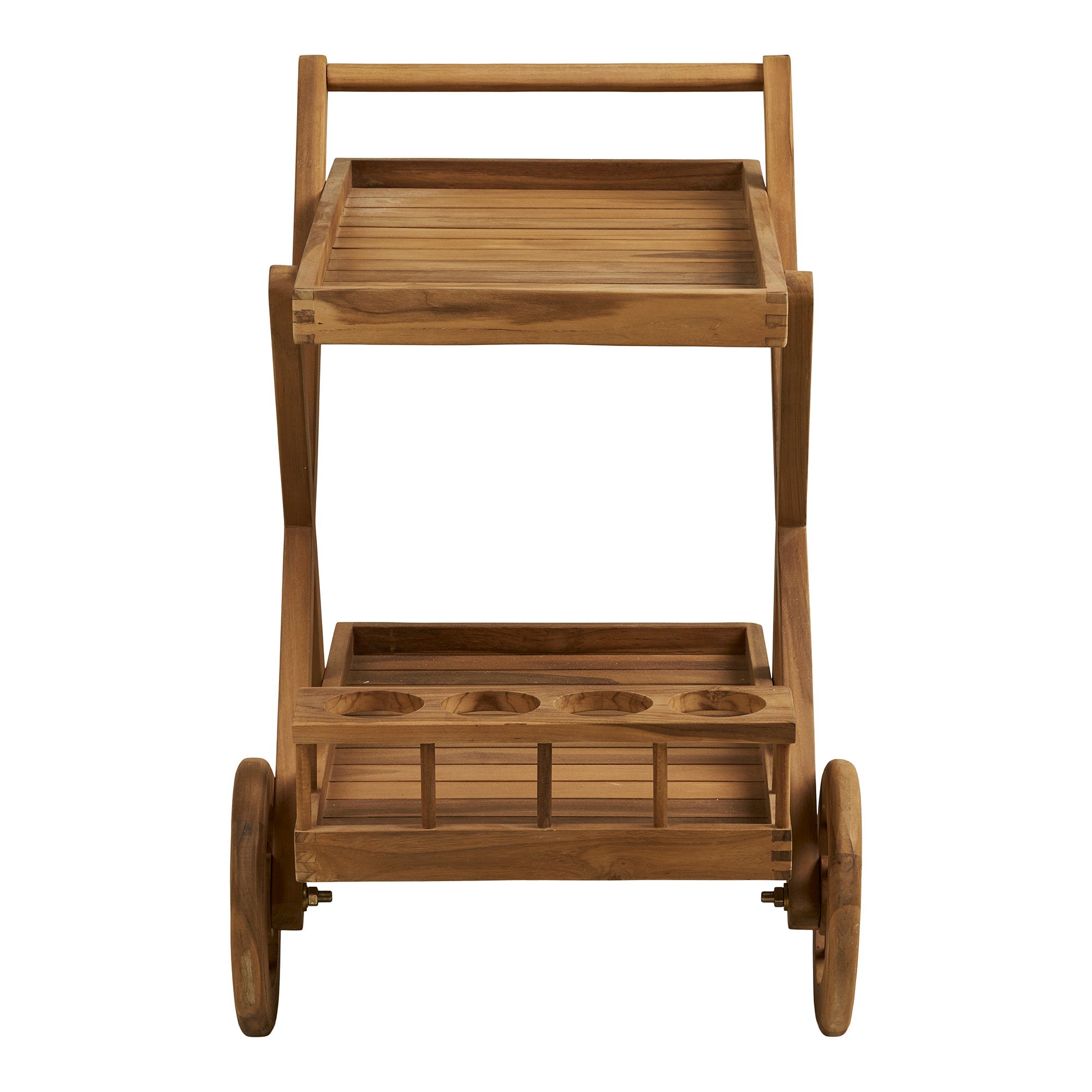 Pasaku Theewagen - Theewagen, teak, naturel, 86x50x81 cm