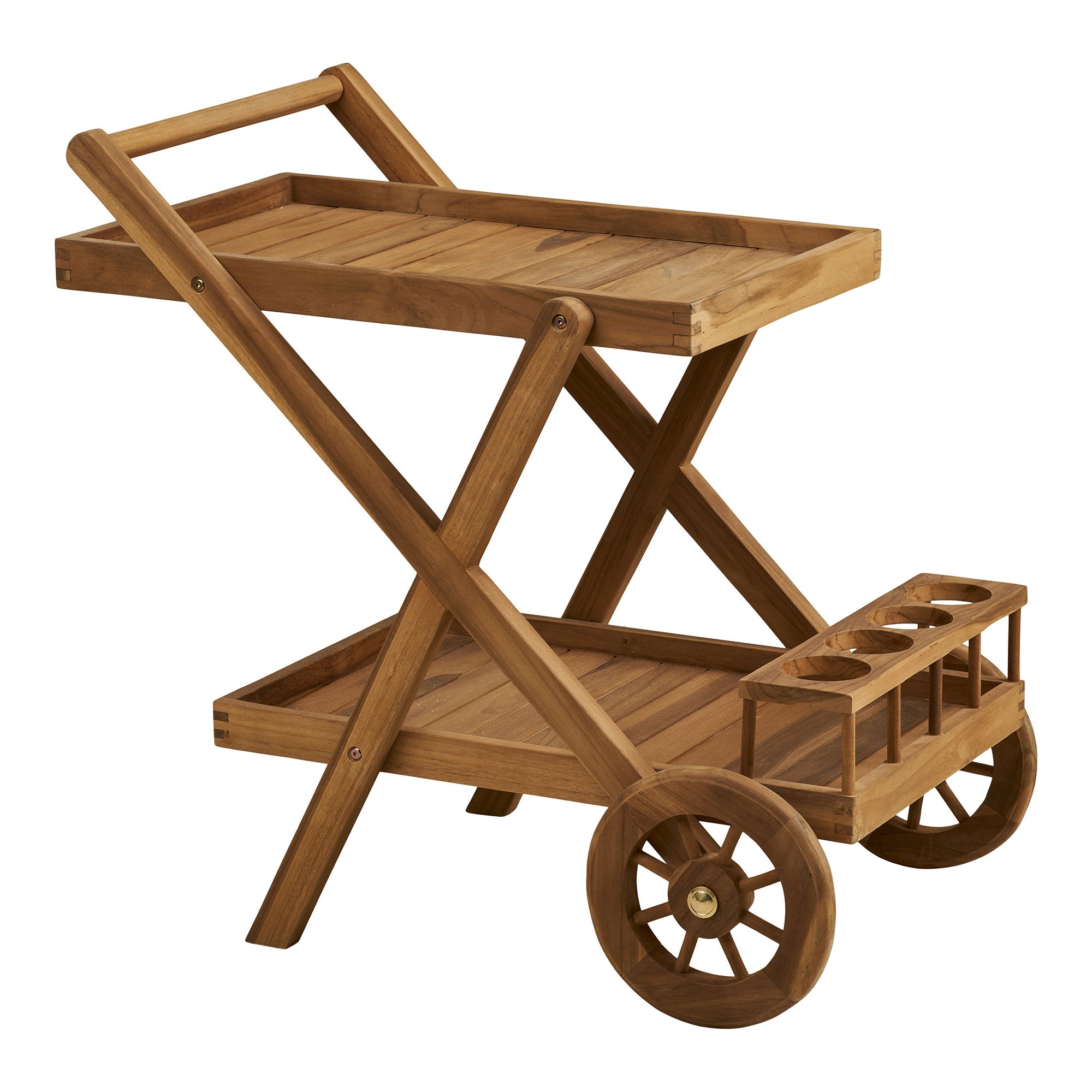 Pasaku Theewagen - Theewagen, teak, naturel, 86x50x81 cm