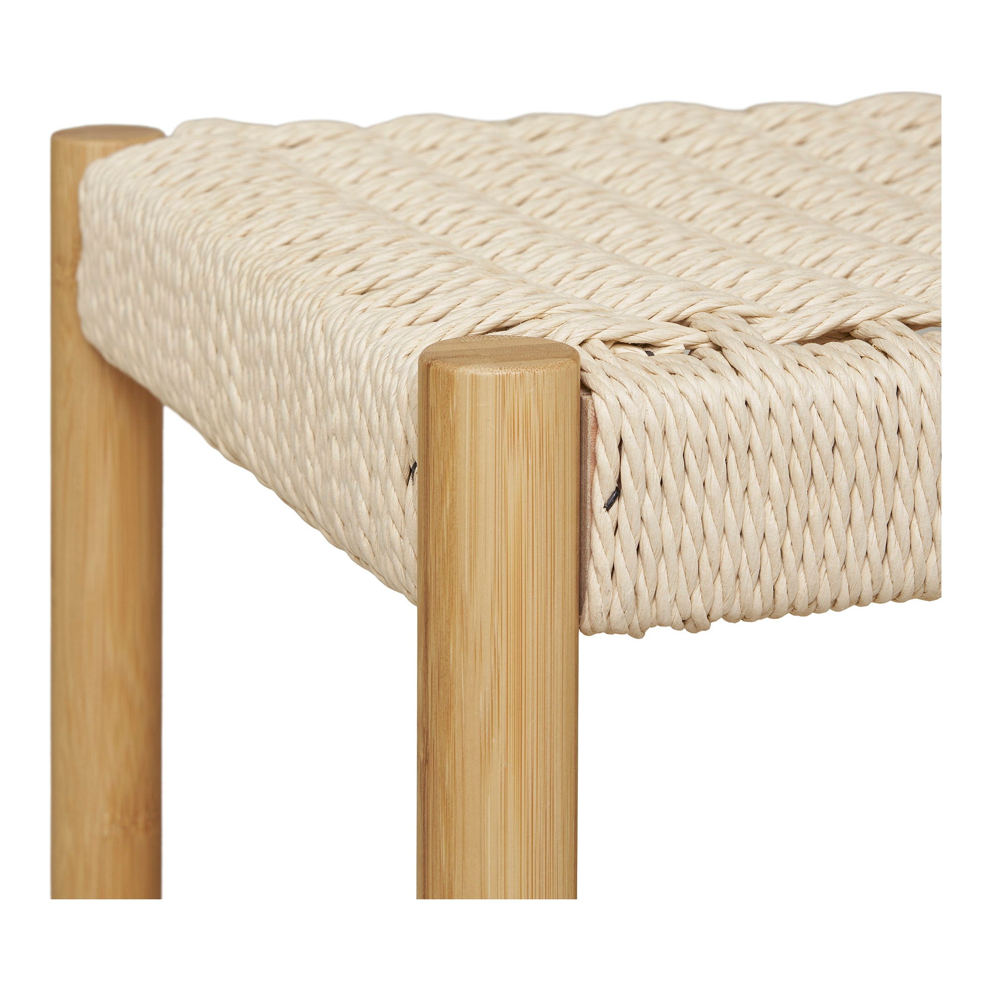 Ember kledingrek - met natuurlijke rieten bank, bamboe, naturel 36x95x165