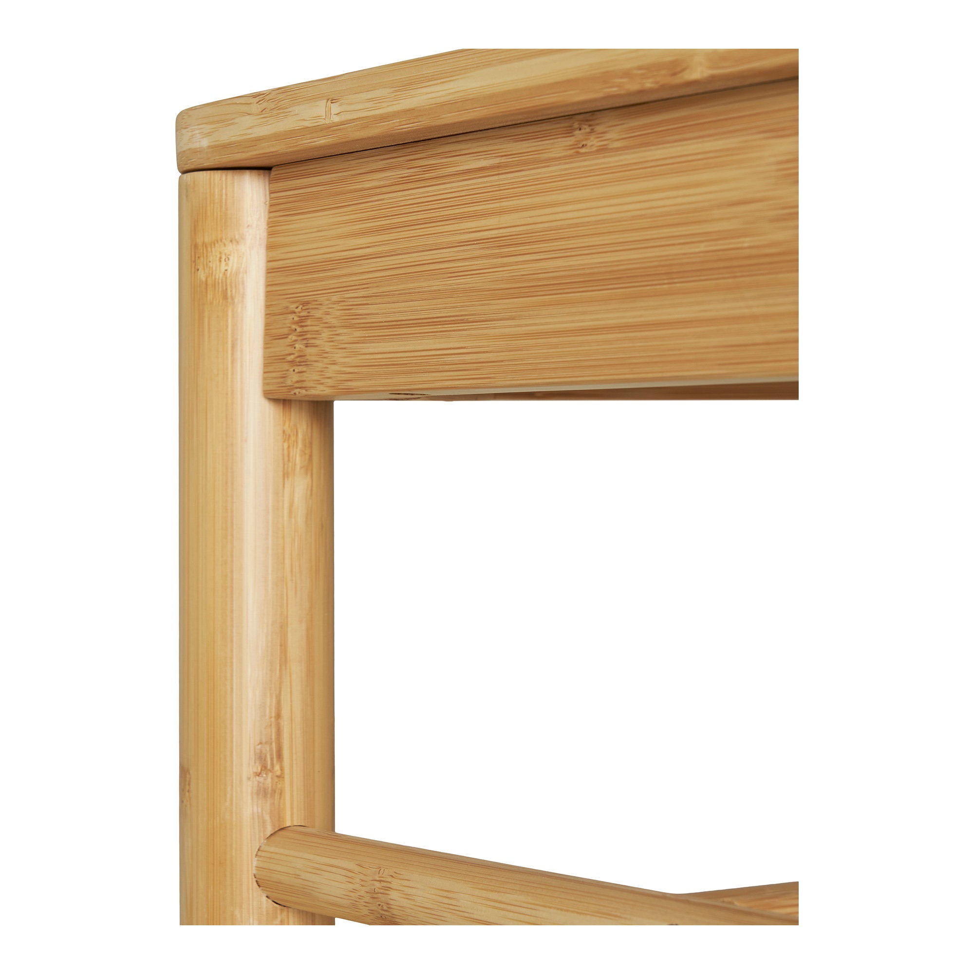 Ember kledingrek - met natuurlijke rieten bank, bamboe, naturel 36x95x165