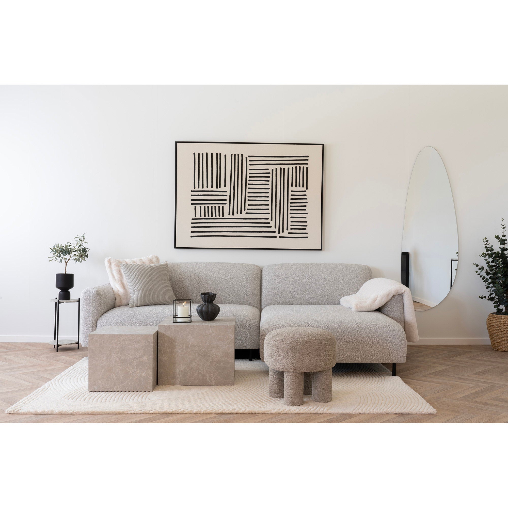 Galena Plaid - Plaid, kunstbont, wit 130x180 cm