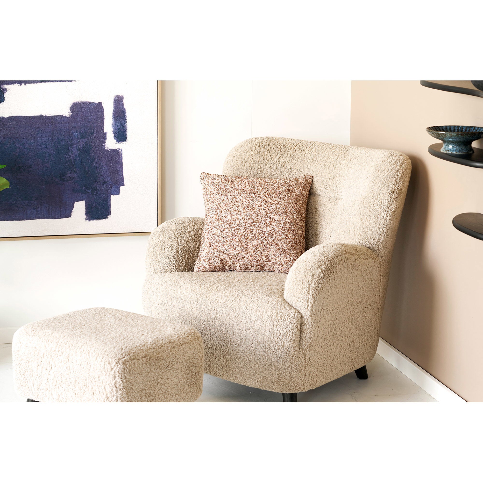 Lamu Cushion - kussen, bruin/beige mix 45x45 cm