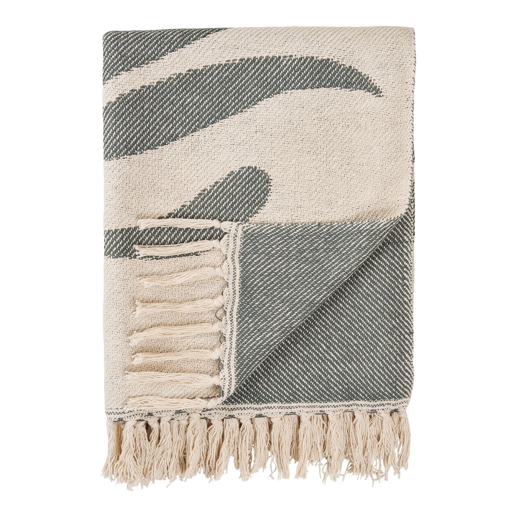 Loni Plaid - Plaid, zand/groen 130x180 cm