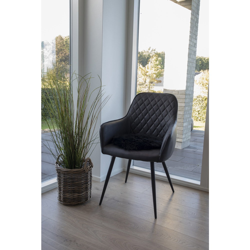 Lamsvacht zitting - Lamsvacht zitting, zwart ø35 cm