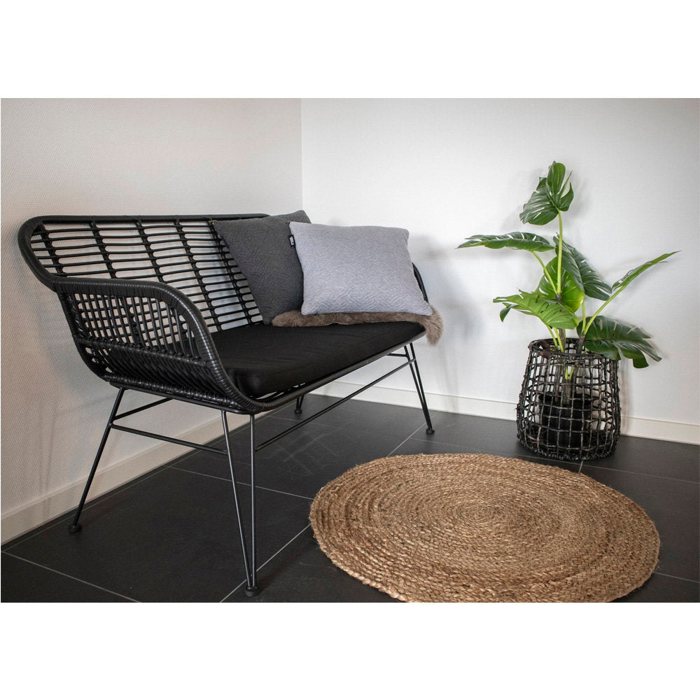 Bombay Vloerkleed - Vloerkleed, gevlochten jute, naturel ø90 cm