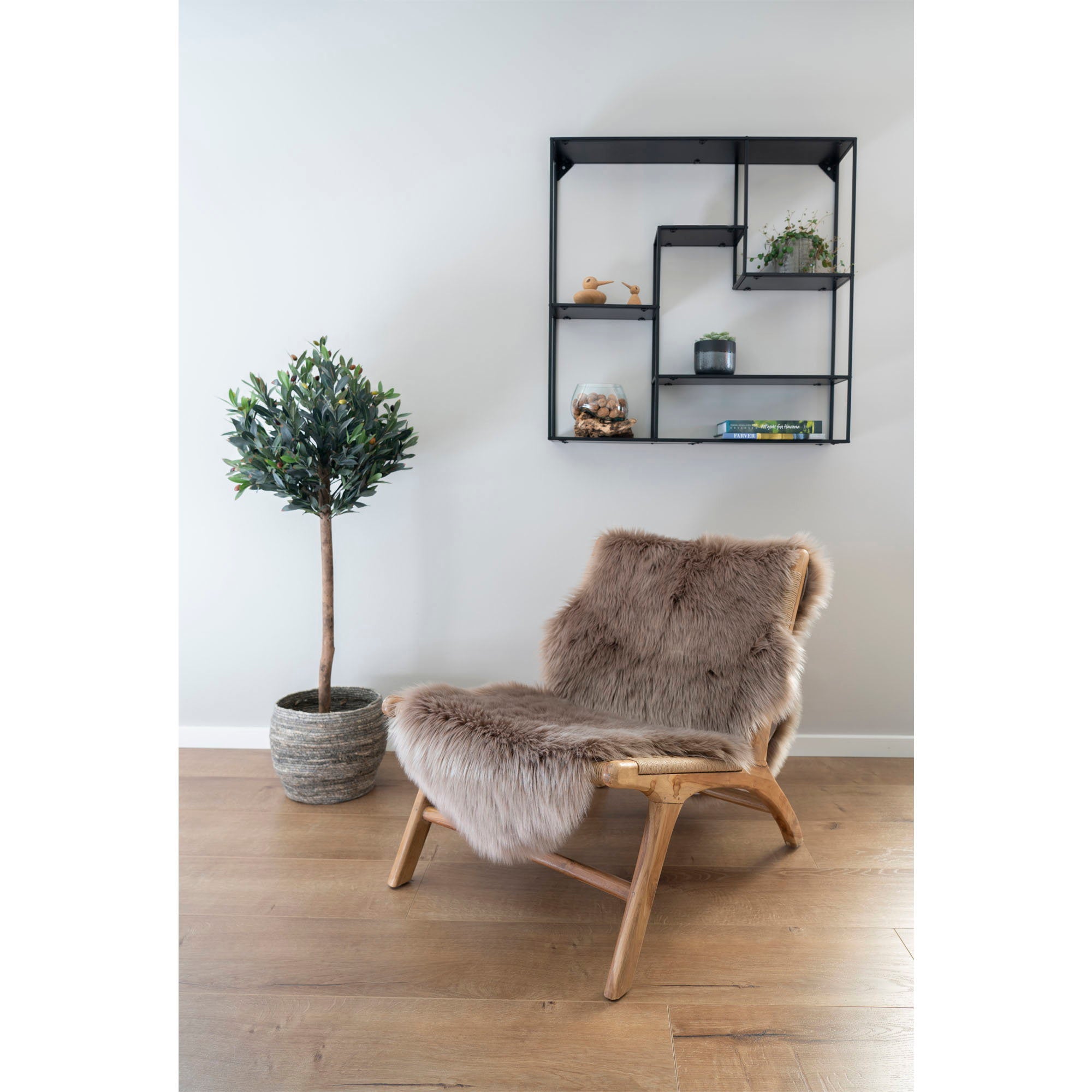 Kunstlamsvacht - Kunstlamsvacht, champignon 60x180 cm