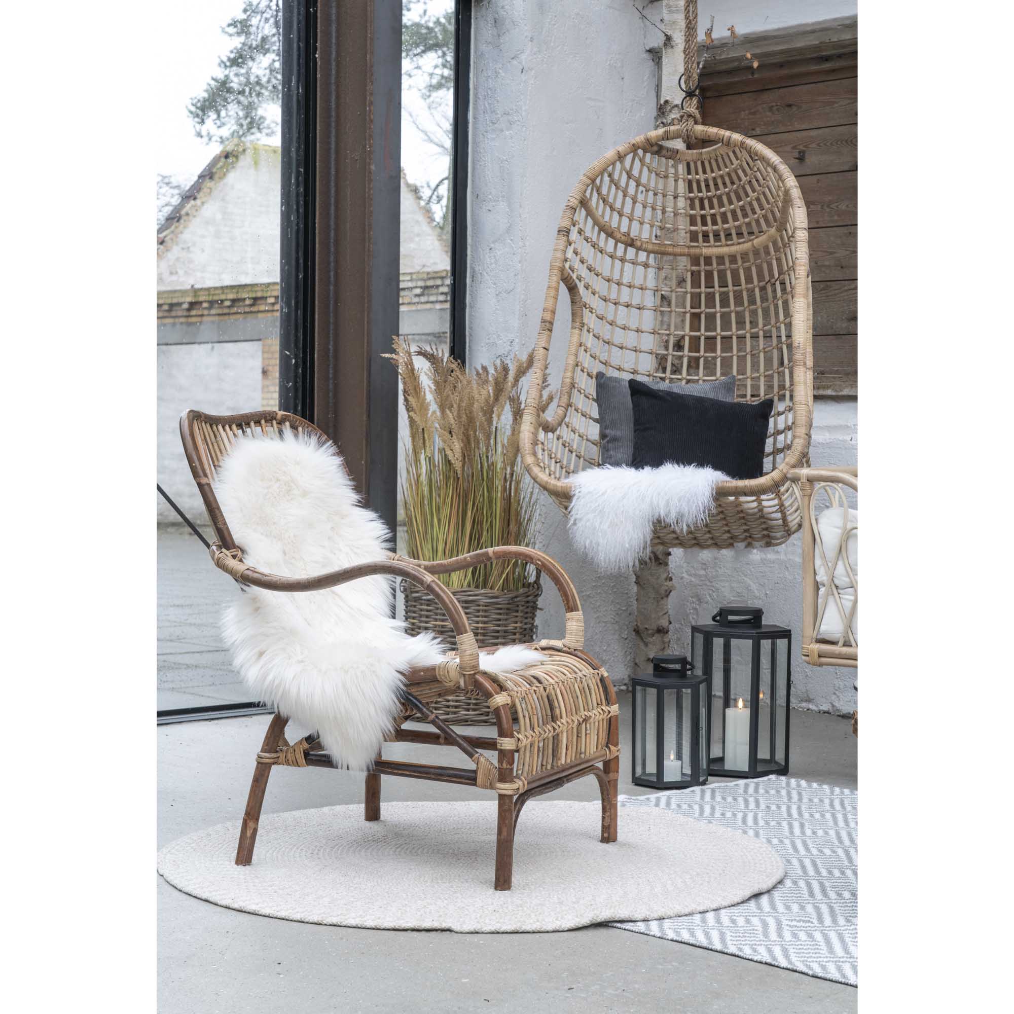 Menorca vloerkleed - Vloerkleed, 100% gerecycled plastic, zand ø120 cm