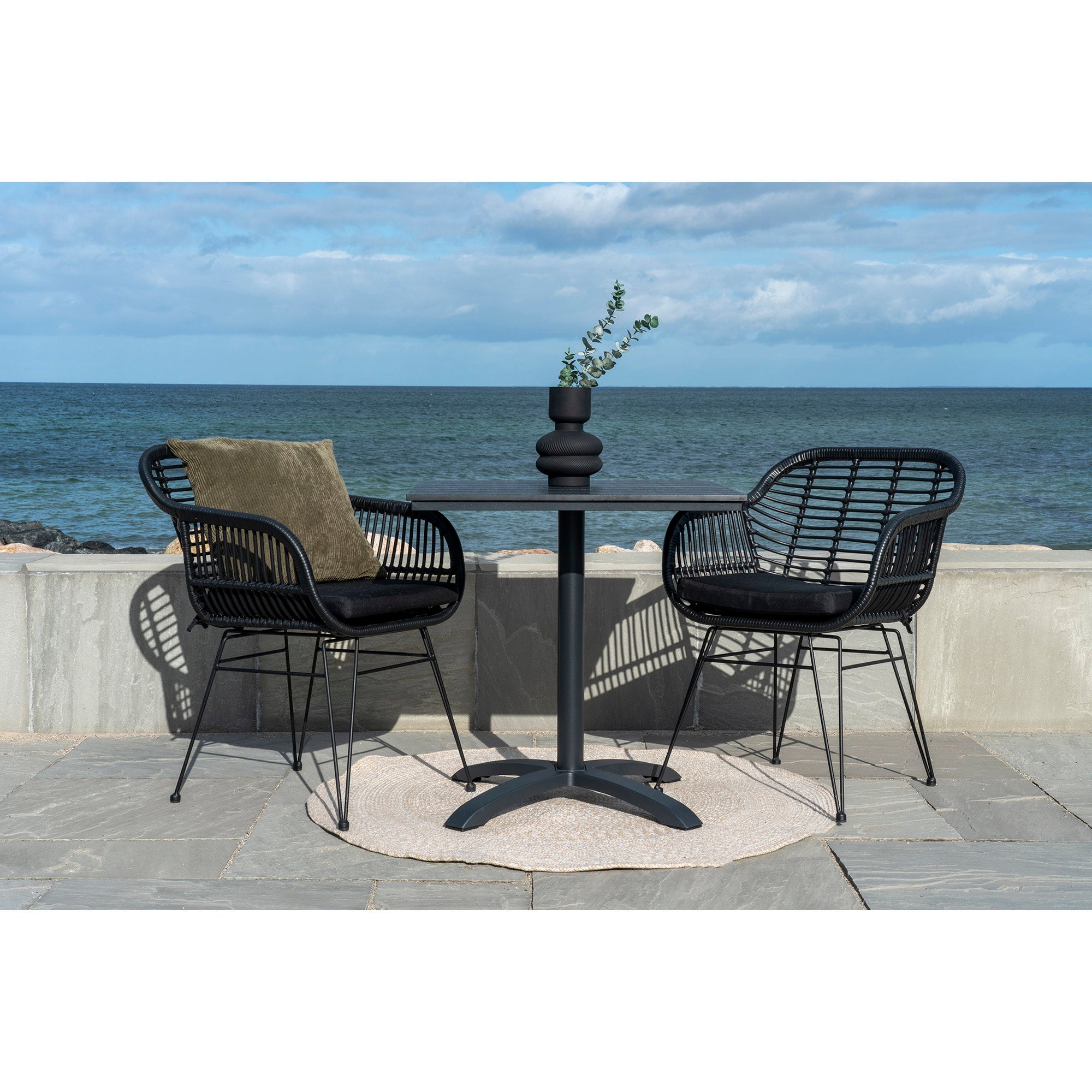 Menorca vloerkleed - Vloerkleed, 100% gerecycled plastic, zand ø120 cm