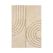 Tampa Vloerkleed - Vloerkleed, katoen met print, beige 160x230 cm