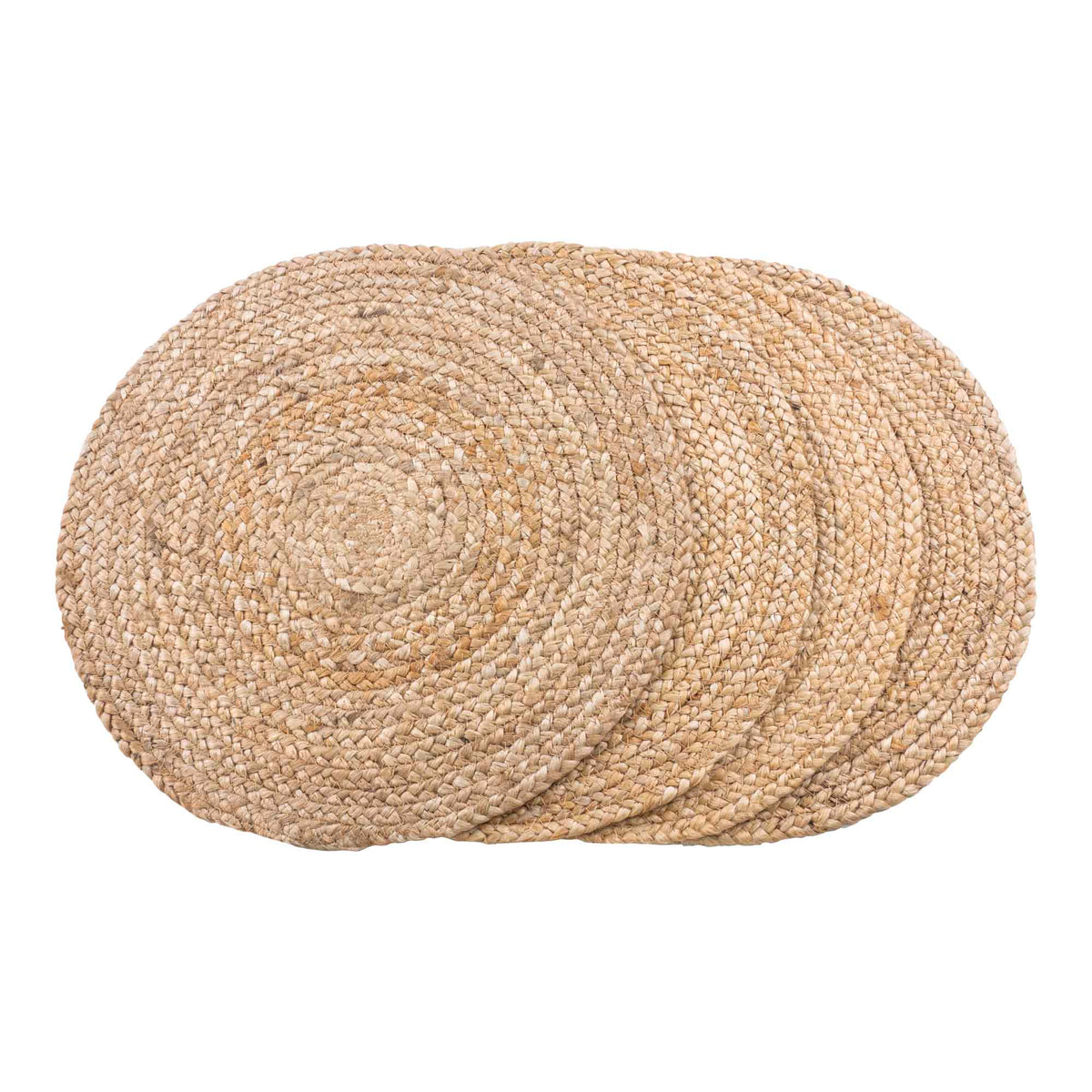 Bombay placemat, set van 4 - placemat van gevlochten jute, naturel ø38 cm, set van 4