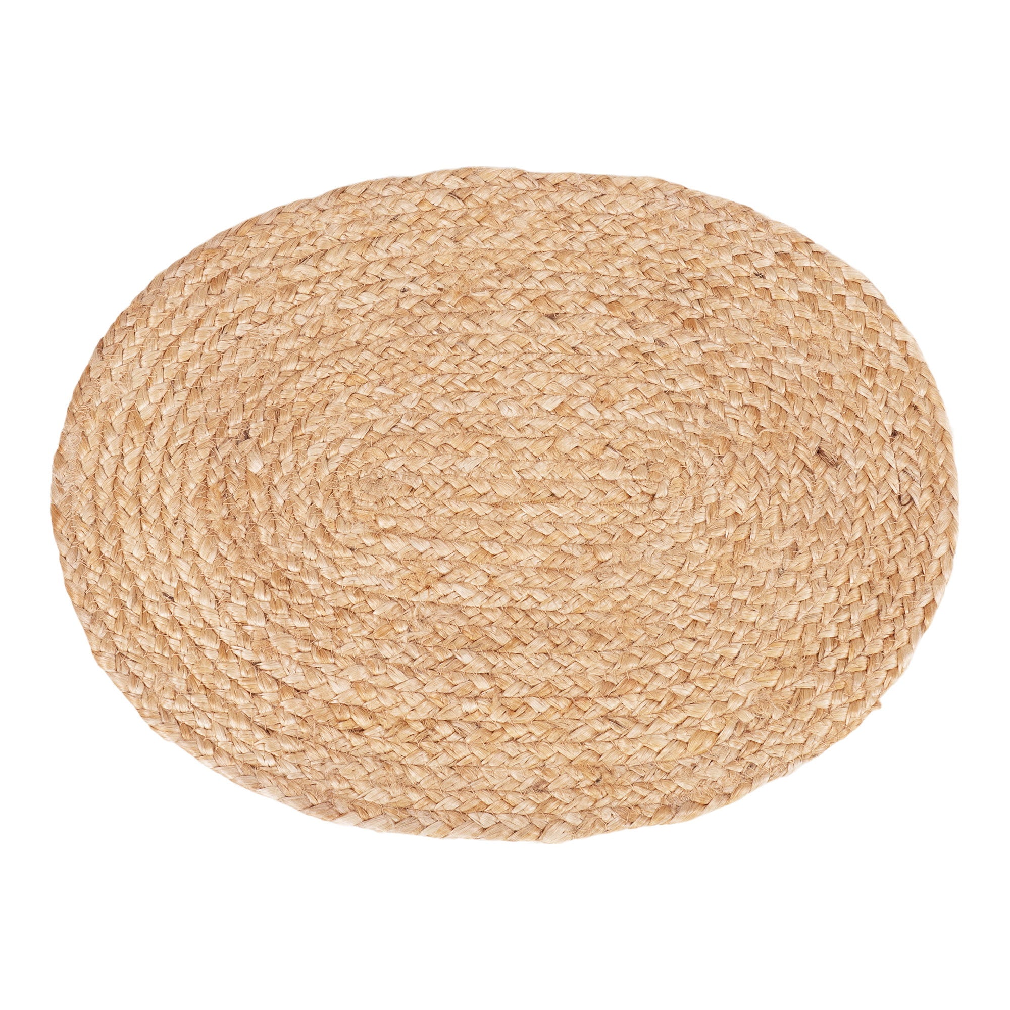 Bombay Placemat - Placemat van gevlochten jute, naturel, ovaal 35x45 cm, set van 4