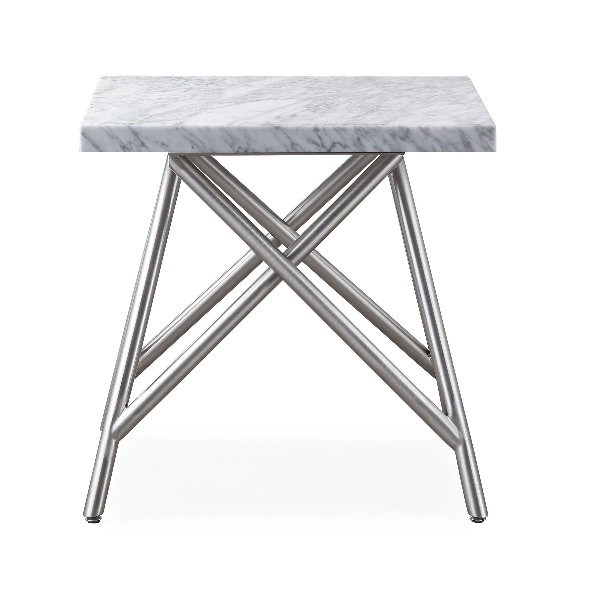 Koraalkleurige bijzettafel van marmer
