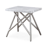 Koraalkleurige bijzettafel van marmer