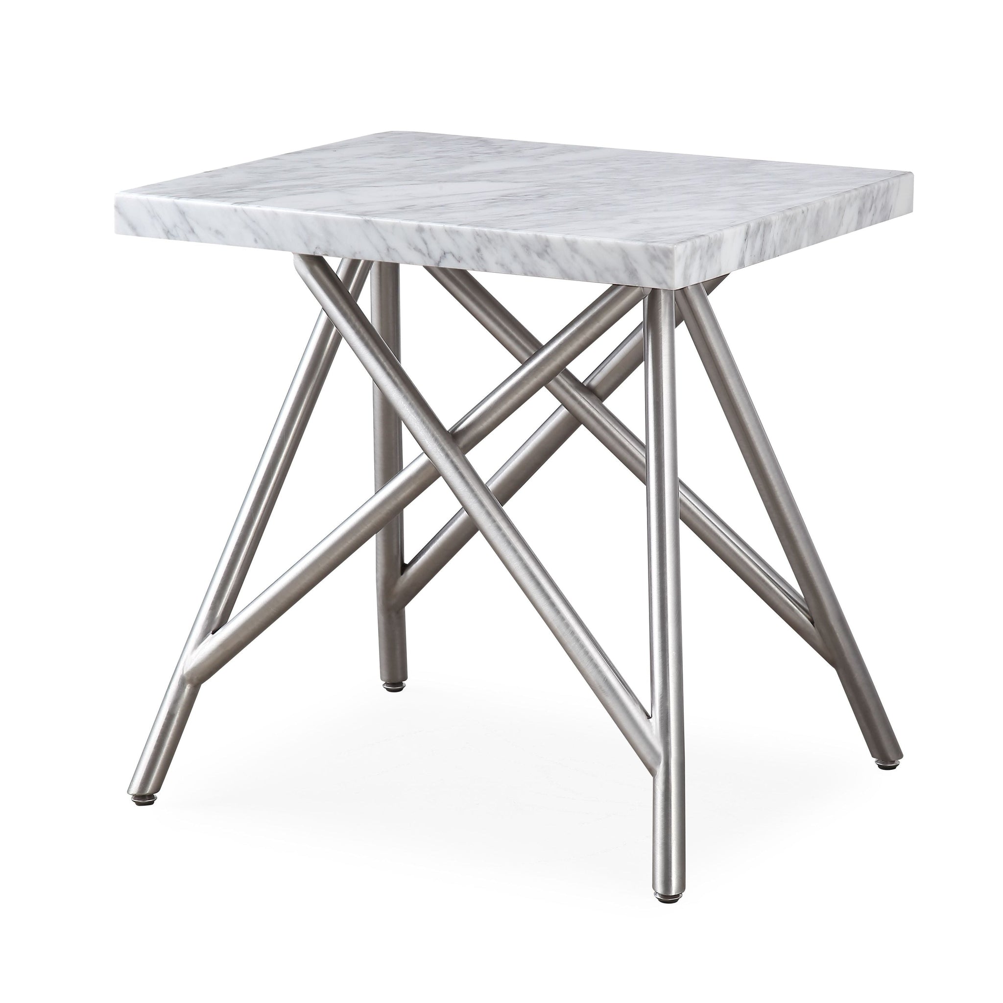Koraalkleurige bijzettafel van marmer