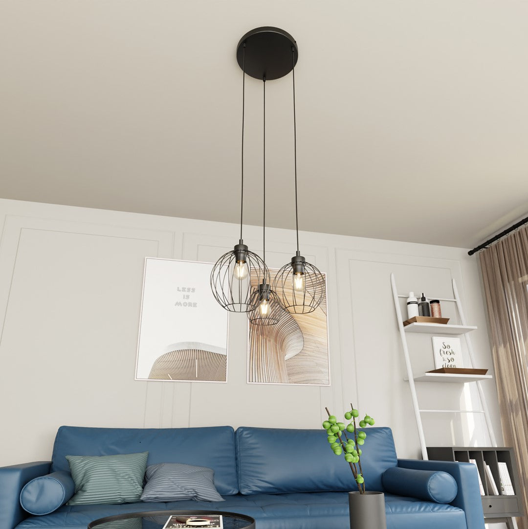 Hanglamp - NANDO 3PREM ZWART