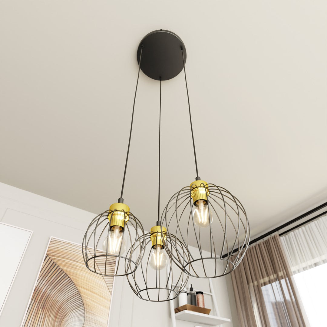 Hanglamp - NANDO 3PREM BL GOUD