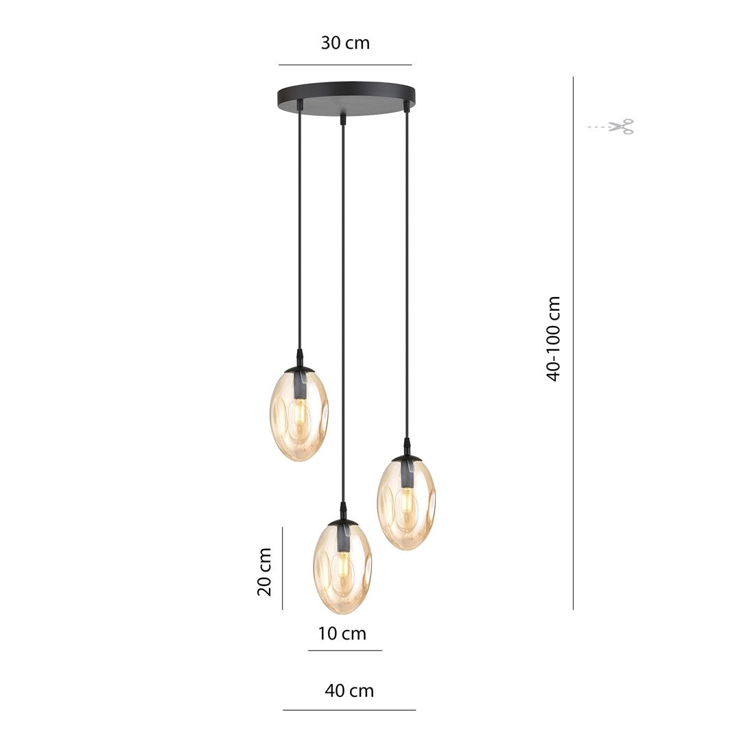 Hanglamp - ASTRAL 3 BL PREMIUM HONINGKLEURIG