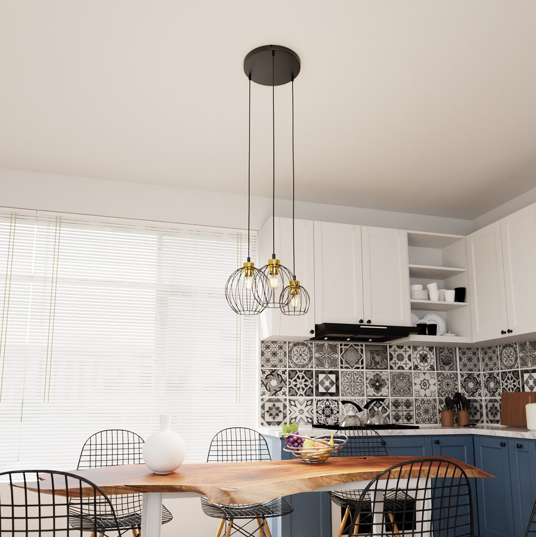 Hanglamp - NANDO 3PREM BL GOUD