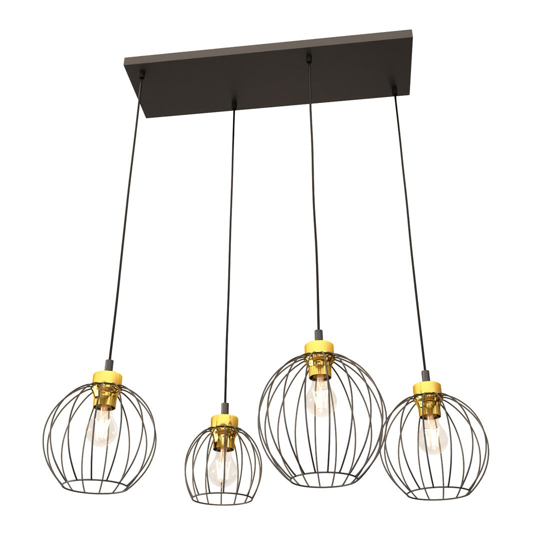 Hanglamp - NANDO 4 BL GOUD