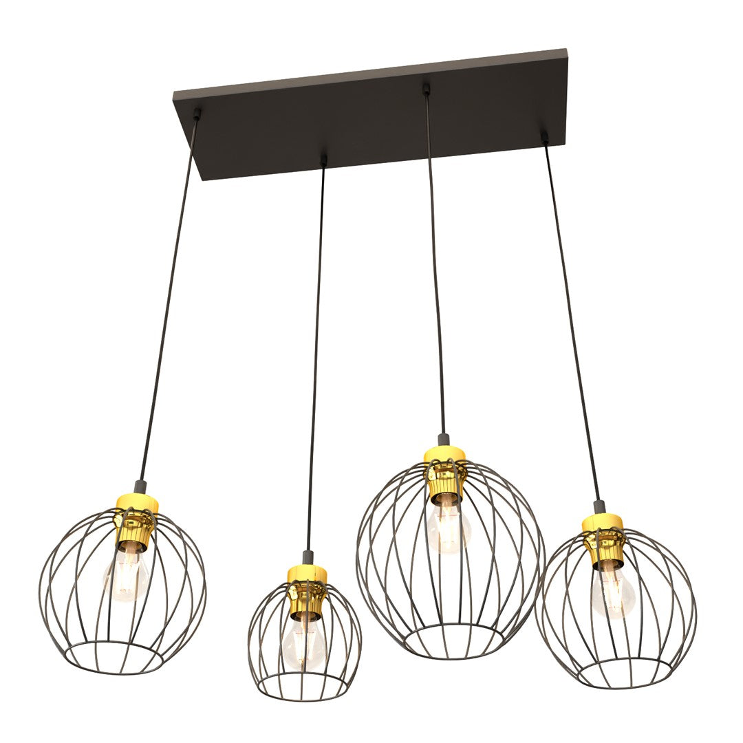Hanglamp - NANDO 4 BL GOUD