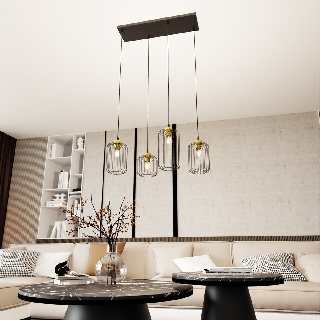 Hanglamp - VANDER 4 BL GOUD