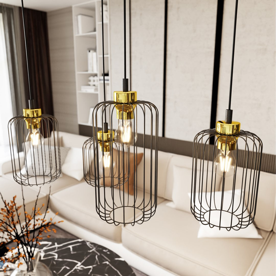 Hanglamp - VANDER 4 BL GOUD