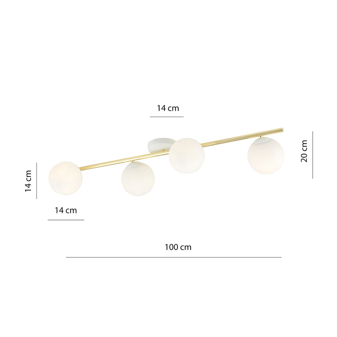 Plafondlamp - SPLENDI 4 WIT OPAAL