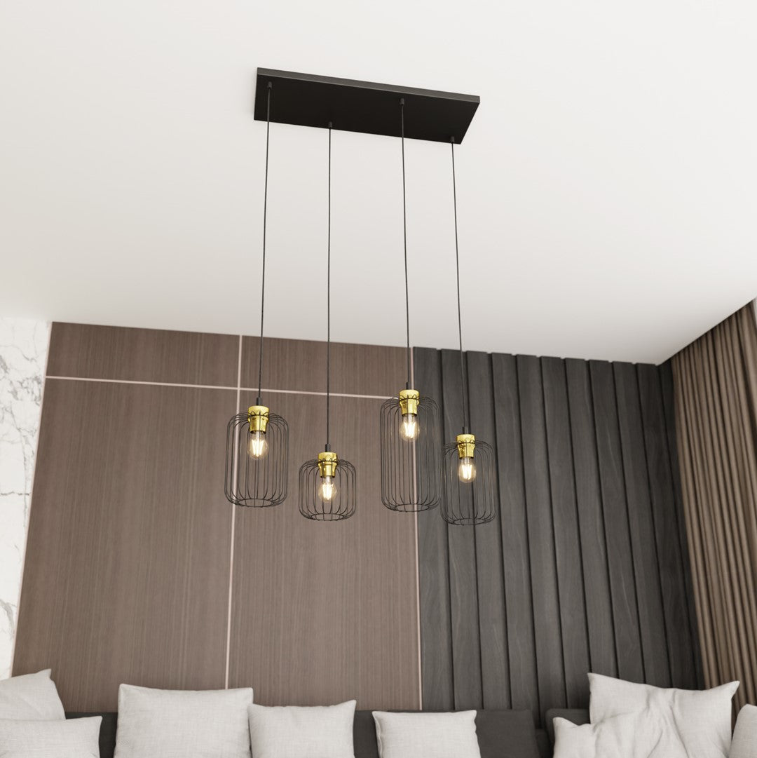 Hanglamp - VANDER 4 BL GOUD
