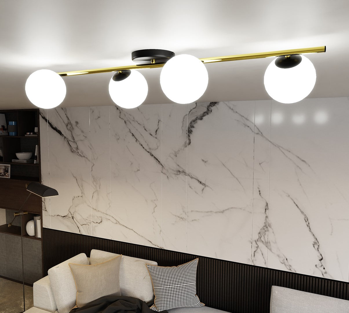 Plafondlamp - SPLENDI 4 BL OPAAL