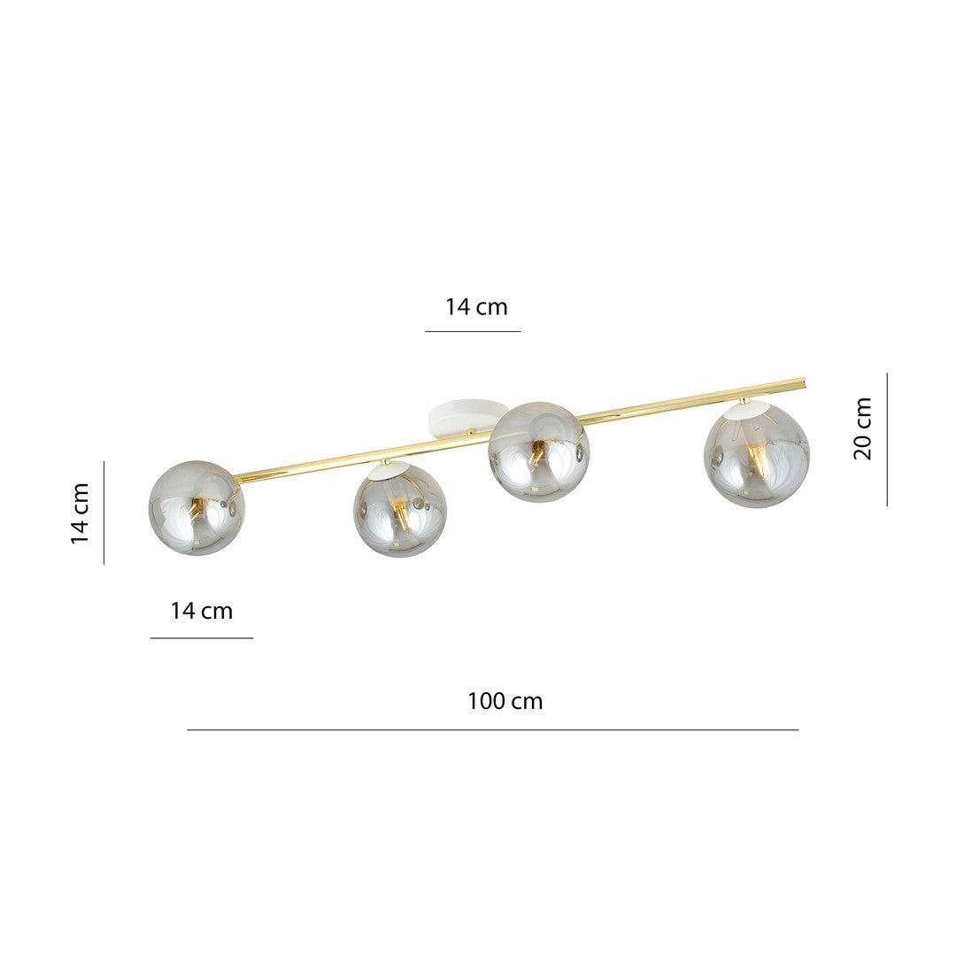 Plafondlamp - SPLENDI 4 WIT GRAFIET