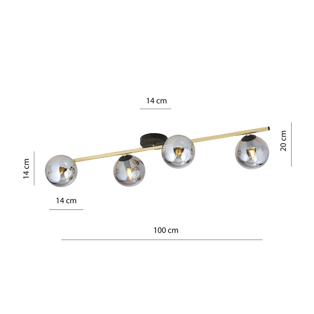Plafondlamp - SPLENDI 4 BL GRAFIET