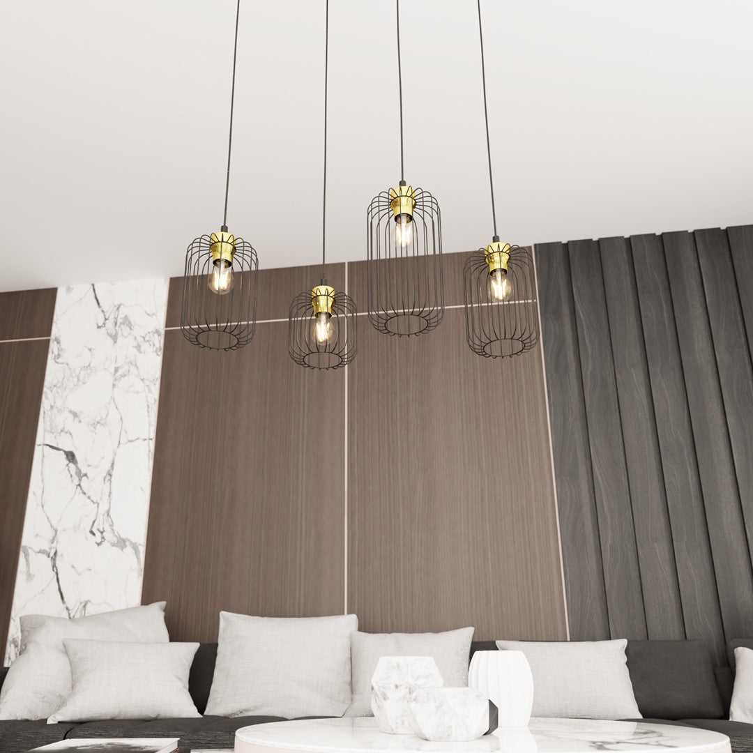 Hanglamp - VANDER 4 BL GOUD